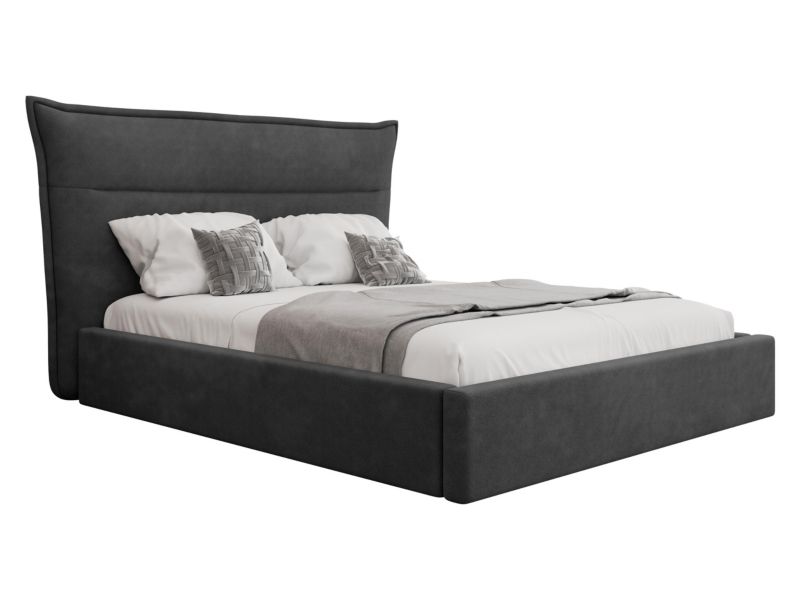 Łóżko tapicerowane MIRJAN 24 z pojemnikiem na pościel Tinkus 140x200 stalowy szary 1 szt.