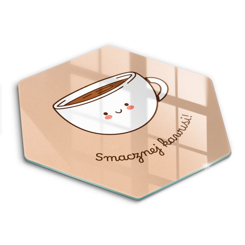 Szklana deska do krojenia Wallfluent h40 cm Motyw: Smacznej Kawusi 1 szt.