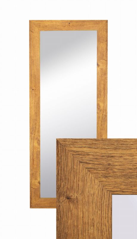 Lustro wiszące BD art w ozdobnej ramie 120x50 cm kolor dąb olejowany do salonu pokoju sypialni 1 szt.