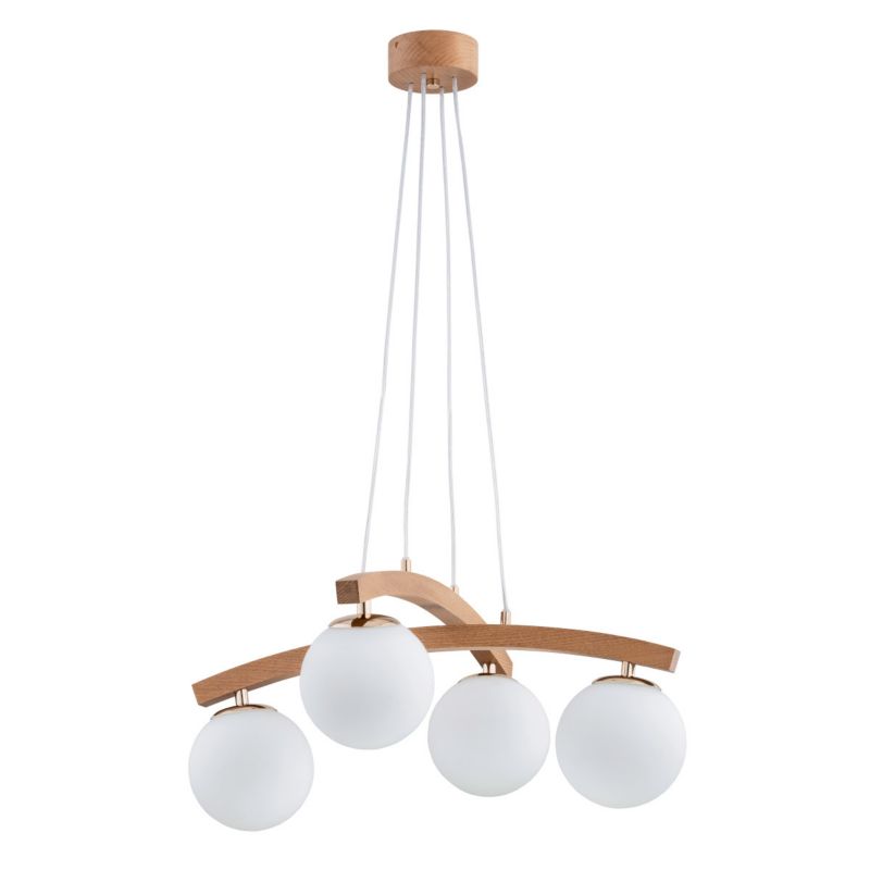 Lampa wisząca Alfa MIKSER jasne drewno-biała 4xE14x10W wym:90x60x60cm IP20 -1 szt.