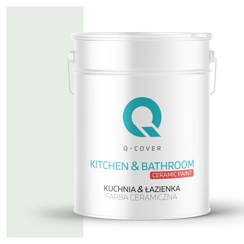Farba Ceramiczna Kuchnia & Łazienka Q-Cover Biel złamana w zieleń H1881 Głęboki Mat 10L