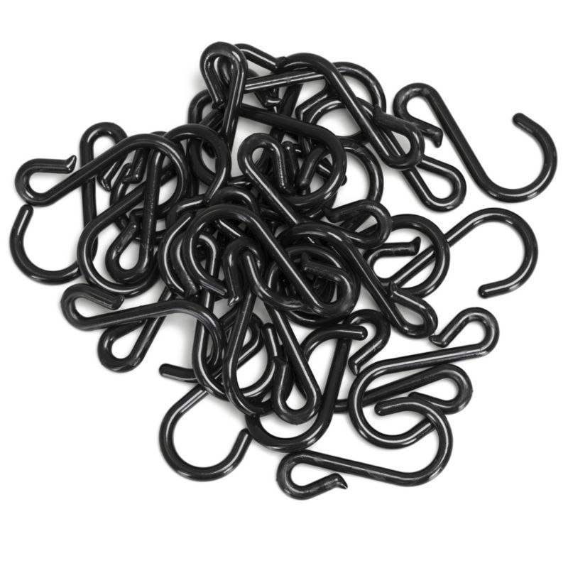 Zawieszki, haczyki do bombek, Springos 60 szt. mocowanie do dekoracji zewnętrzych, świątecznych, zaczepy, czarne 1 kpl.