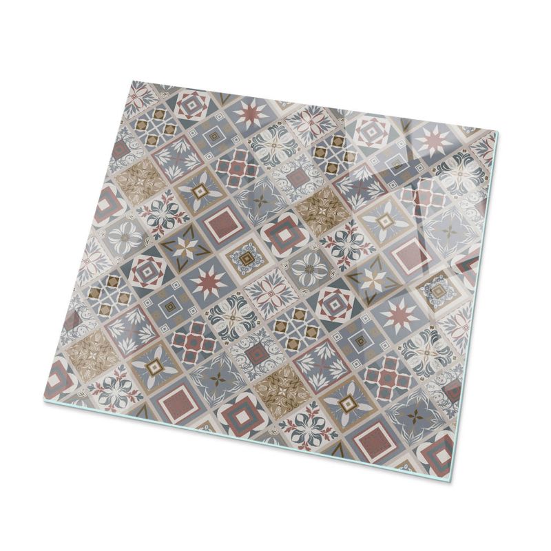 Szklany Blat ArtPrintCave 50x50 cm Wzór mozaikowy z ornamentami Stolik Nocny Sypialnia Szklany Design 1 szt.