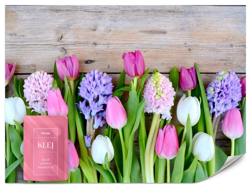 Fototapeta Muralo Tulipany i Hiacynty Kwiaty 500x350 cm 1szt.