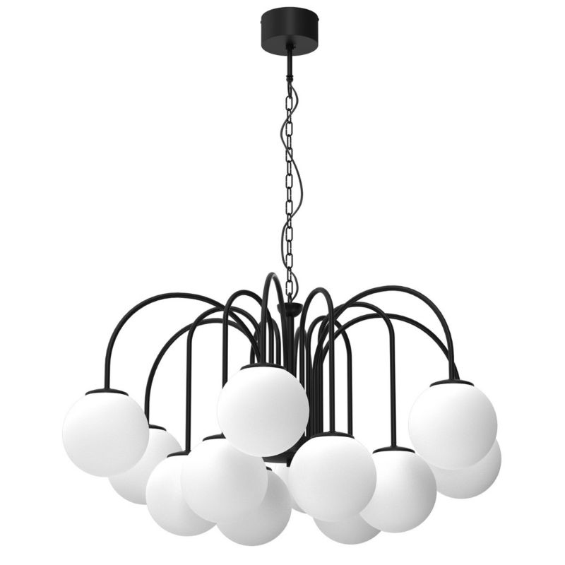 Żyrandol Luminex Cambridge czarny matowy-biały glamour 12 x E14 x 15W IP20 wym: 95 x 90 x 90 cm - 1 szt.