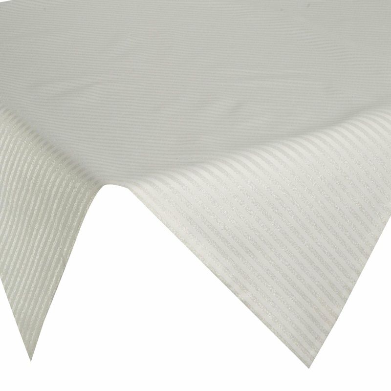 Obrus FLASH 6 Eurofirany 85x85 cm beżowy świąteczny z żakardowej tkaniny w prążki 1 szt.