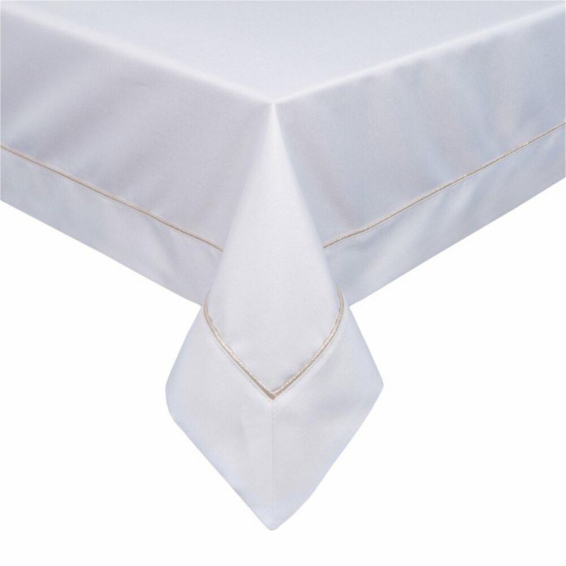 Obrus MADELE Eurofirany 85 x 85 cm biały z delikatną złotą wypustką 1 szt.