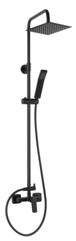 Zestaw prysznicowy Ferro Vitto VerdeLine czarny z deszczownicą, baterią i słuchawką 1 szt.