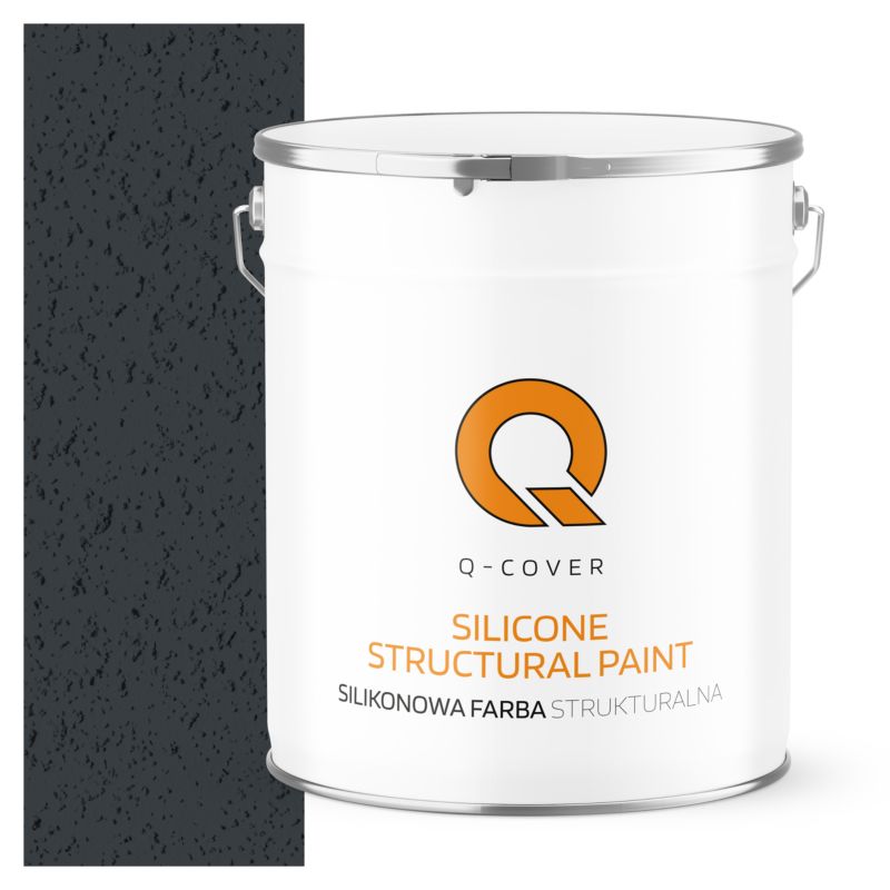 Farba Strukturalna Elewacyjna Silikonowa Fasadowa Q-Cover Niebieski F126 Mat 5L
