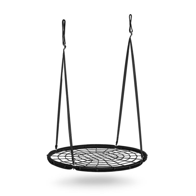 Huśtawka ogrodowa Neo-Sport bocianie gniazdo fotel wiszący bujany 100 cm czarny 1 szt.