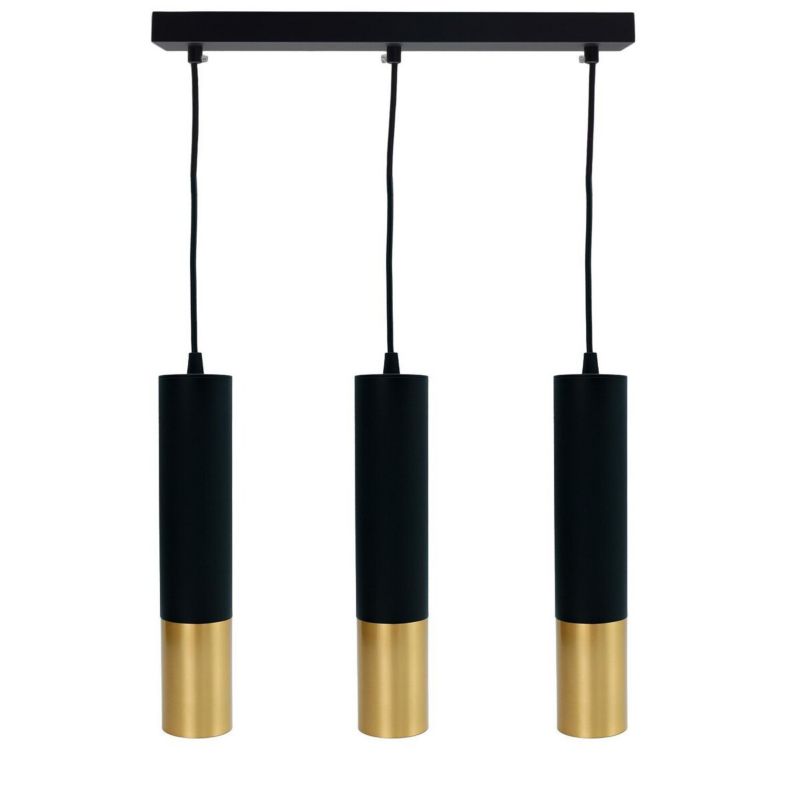 Lampa wisząca IdeaLED Circus czarno-złota wym: 110 x 38 x 6 cm 3xGU10 x 40W 1 szt.