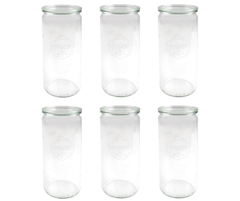 Słoiki MODO24 Weck 1040 ml fi 80 cylinder szklane wieka 6 kpl.
