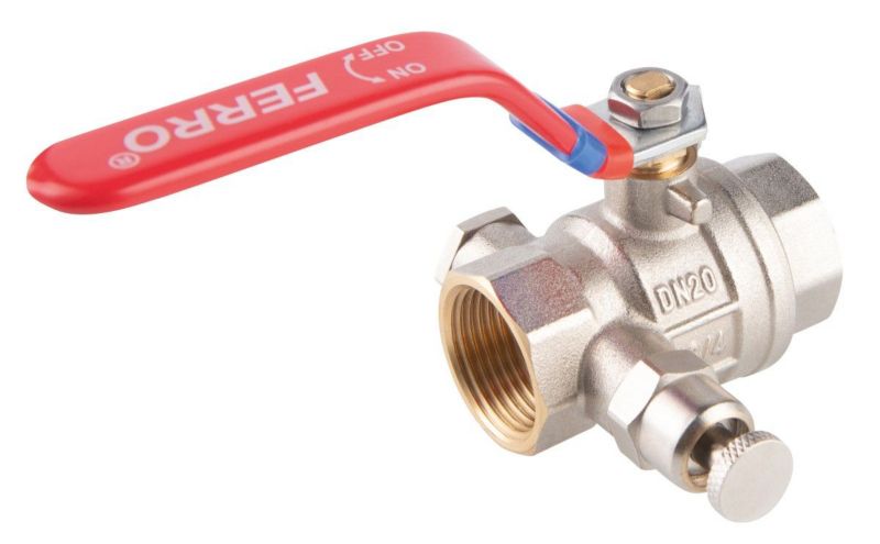 Zawór kulowy Ferro nakrętno-nakrętny z dźwignią z odpowietrznikiem i korkiem F-Power 19.05 mm 1 szt.