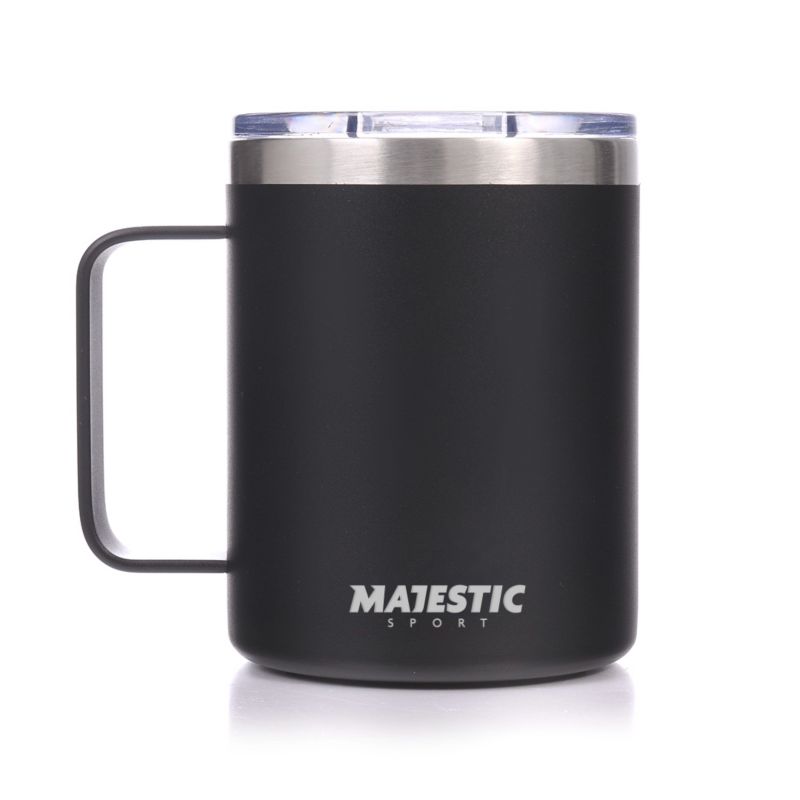 Kubek termiczny z uchem / uchwytem na kawę lub herbatę - MajesticSport Gump 400ml czarny (1 szt.)