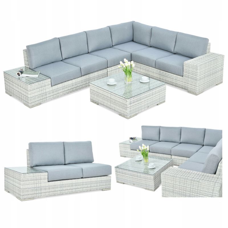 Zestaw Mebli Ogrodowych Focus Garden Wypoczynkowych Technorattan Avocado Stolik Jasny 1 szt