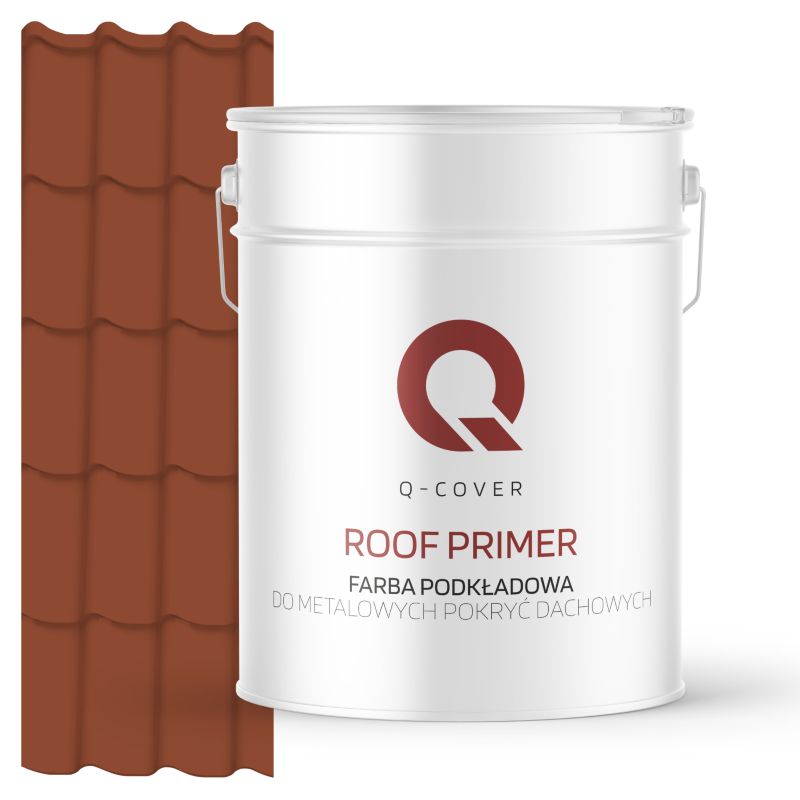 Farba Podkładowa do Metalowych Pokryć Dachowych Q-Cover Ceglasty RAL8004 10L