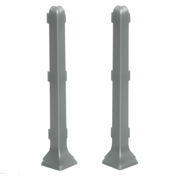 Narożnik zewnętrzny do listwy Cezar aluminiowej platyna elektro poler szczotkowany 10x100x0,5mm PVC 1 kpl.