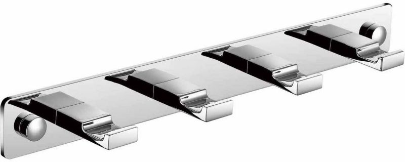 Wieszak na ręczniki Stella chrom 4-hakowy montaż ścienny 1 szt.