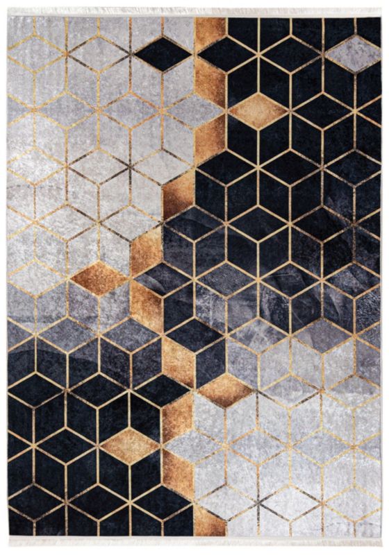 Dywan Glamour Toscana 29340 Mazovia 160 x 230 cm szary, czarny, złoty 1 szt.