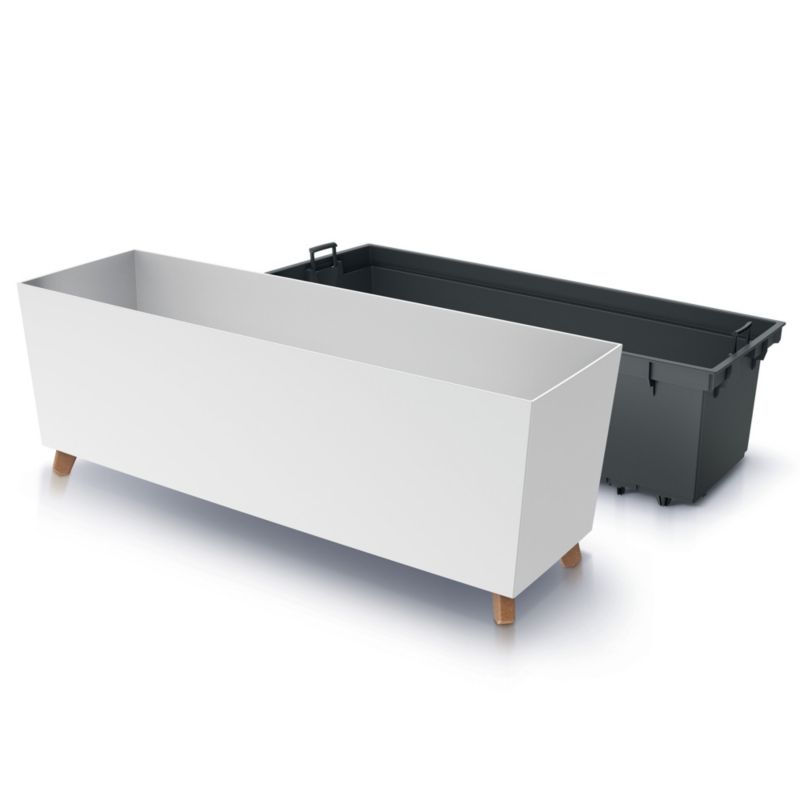 Donica EDANTI Ogrodowa Korytko 77 cm Doniczka Na Taras Do Domu Biała 1 szt.