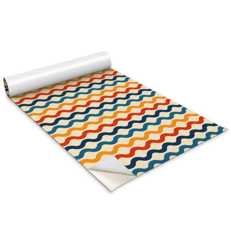 Okleina Meblowa Wallfluent 100x50 cm Kolorowe fale boho Folia Na Meble I Szafki 1 rol.