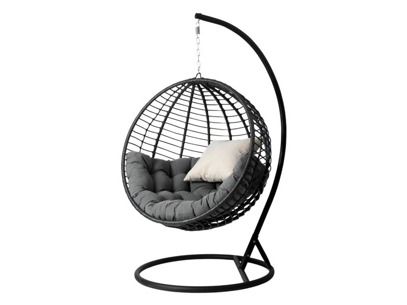 Fotel wiszący MIRJAN 24 Amara czarny + ciemny szary/szary + beż 1 szt.