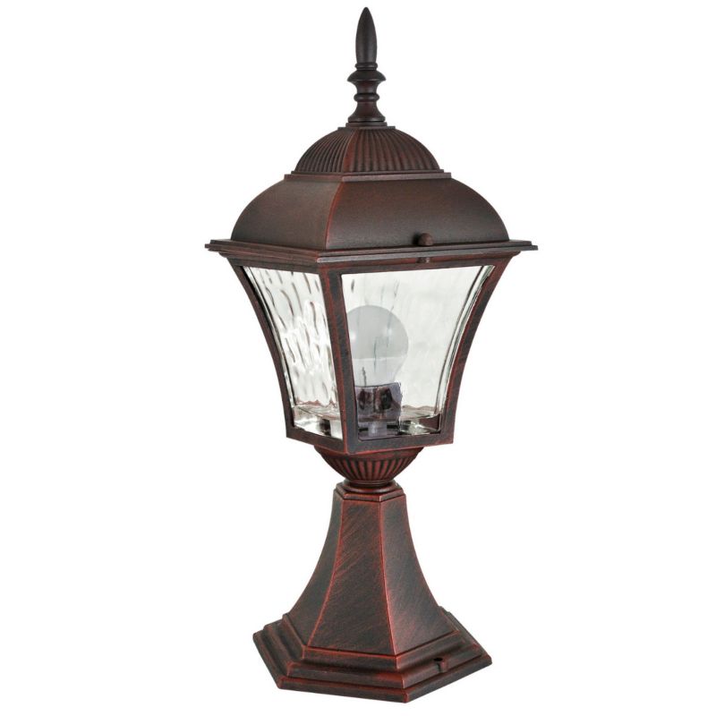 Lampa ogrodowa stojąca Polux Paris miedziany patyna 1 x E27 x 20W IP43 wym: 40 x 14,3 x 14,3 cm - 1 szt.