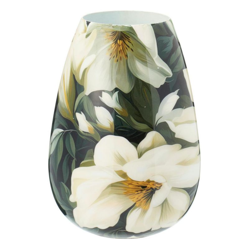 Wazon dekoracyjny Koopman z nadrukiem w kwiaty 20 cm 1 szt.