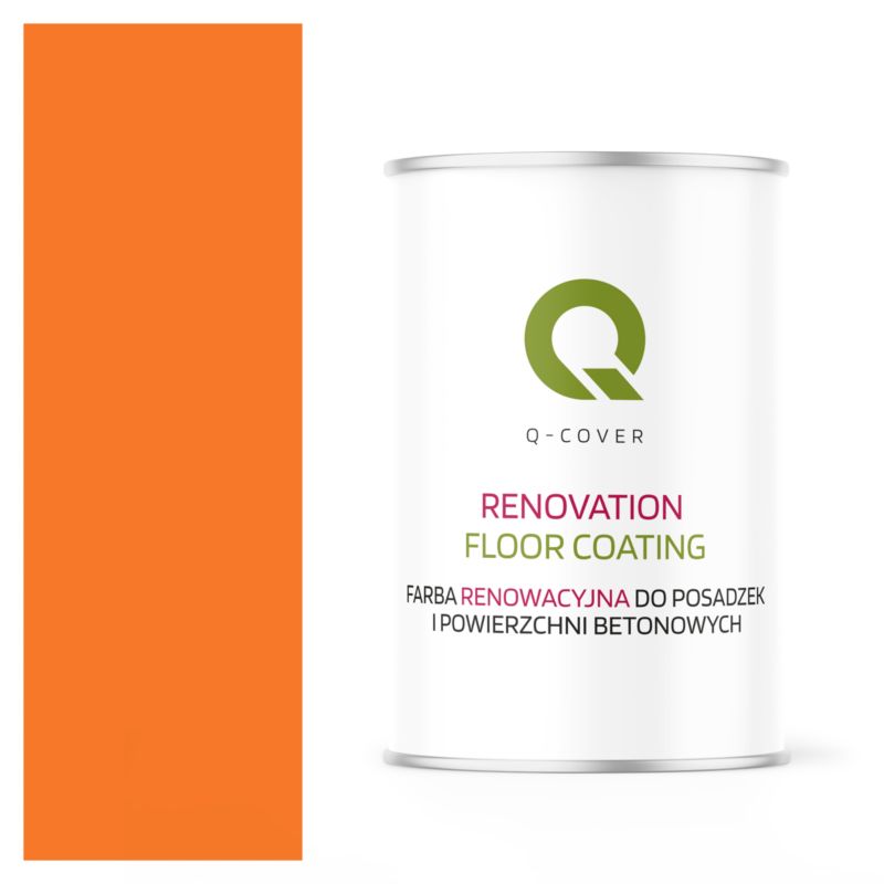 Farba Renowacyjna do Posadzek i Powierzchni Betonowych Q-Cover Pomarańczowy Pastelowy RAL2003 Wysoki Połysk 1L