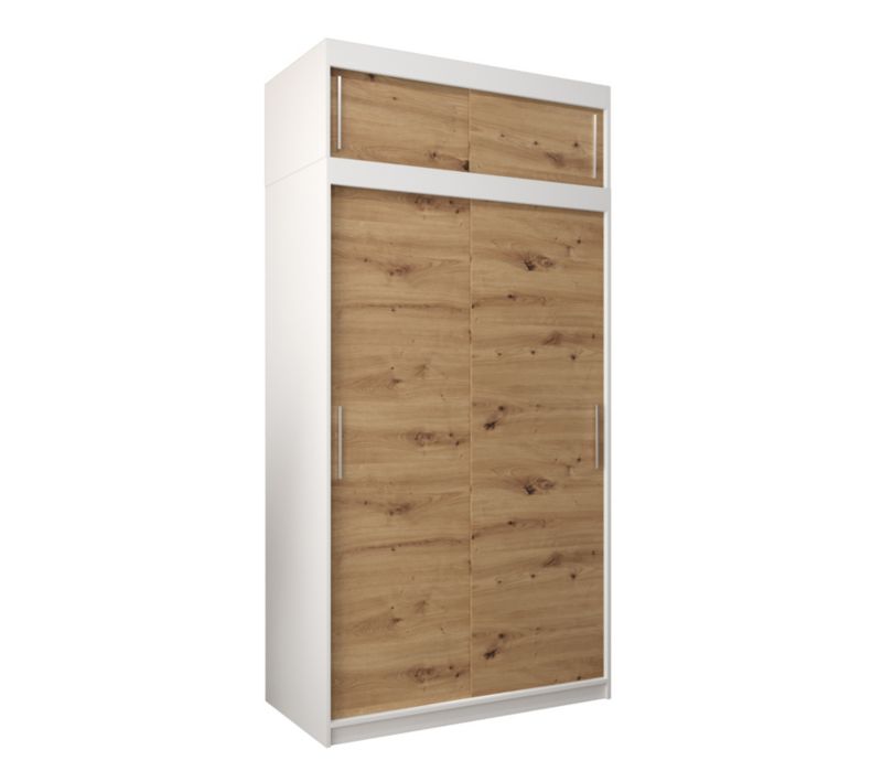 Szafa przesuwna Garderoba Abiks Tokyo 120 biały + artisan z nadstawką 1 szt.