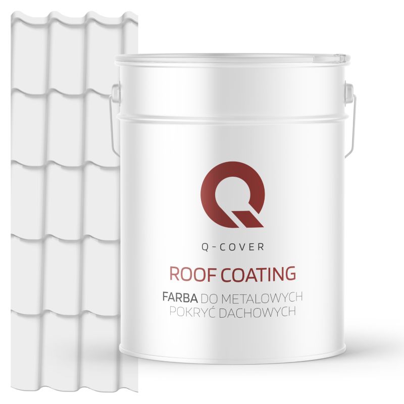 Farba do Metalowych Pokryć Dachowych Q-Cover Biały drogowy RAL9016 Mat 10L