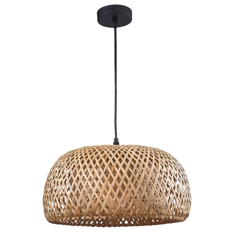 Lampa wisząca Polux Korfu beżowo-czarna boho 1xE27 x 20W 1 szt.