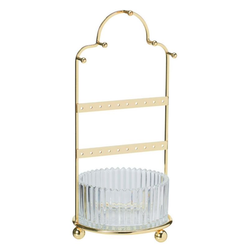 Organizer na biżuterię Koopman złoty ze szklanym pojemnikiem h25 cm 1 szt.