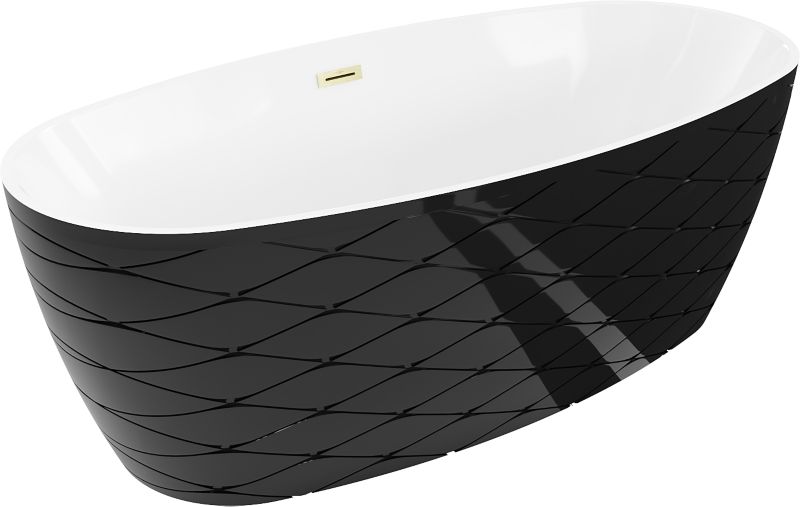 Wanna wolnostojąca Mexen Olea biało-czarna 170x80 cm .- 52821708075-55 1 szt.