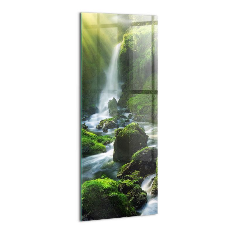 Szklany Obraz Ścienny Wallfluent 50x125 cm Wodospad i skały 1 szt.