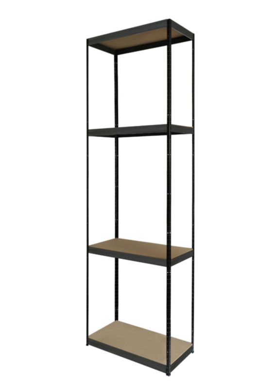 Regał metalowy MODO24 magazynowy garażowy czarno-grafitowy helios 180x35x35cm 4 półki po 175 kg 1 szt.