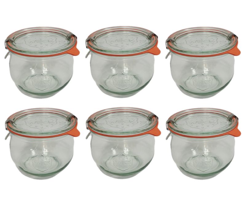 Słoiki MODO24 Weck 370 ml fi 80 tulip szklane wieka gumki zapinki 6 kpl.