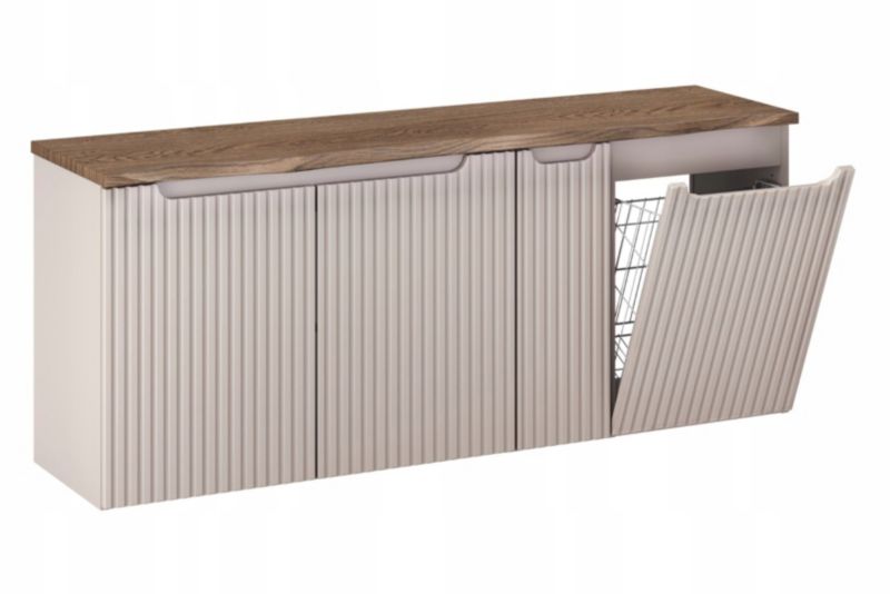 Szafka pod umywalkę Furnidea 140 cm kaszmir z blatem dąb Casella Nova Kaszmir 1 szt.