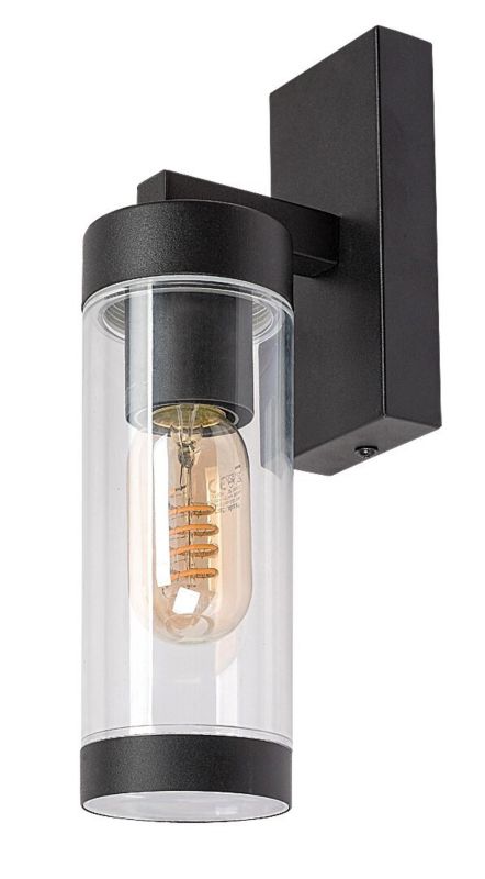 Kinkiet ścienny zewnętrzny Rabalux Kolta czarny matowy-przezroczysty 1 x E27 x 12W IP44 wym: 29 x 7,5 x 12,5 cm - 1 szt.