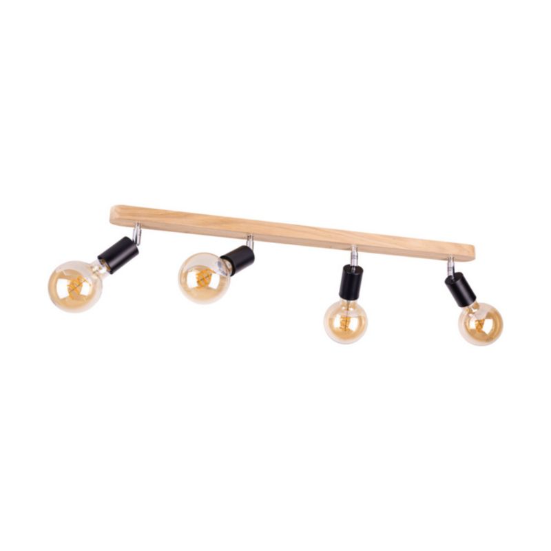 Drewniana Lampa Sufitowa SPOT Light 4xE27 Max.25W Dąb Olejowany FSC z Dodatkiem Czerni, Polski Producent, 1 szt.