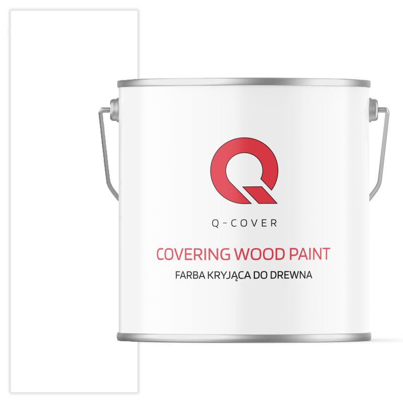 Farba Kryjąca do Drewna Q-Cover Biały Drogowy RAL9016 Wysoki Połysk 5L