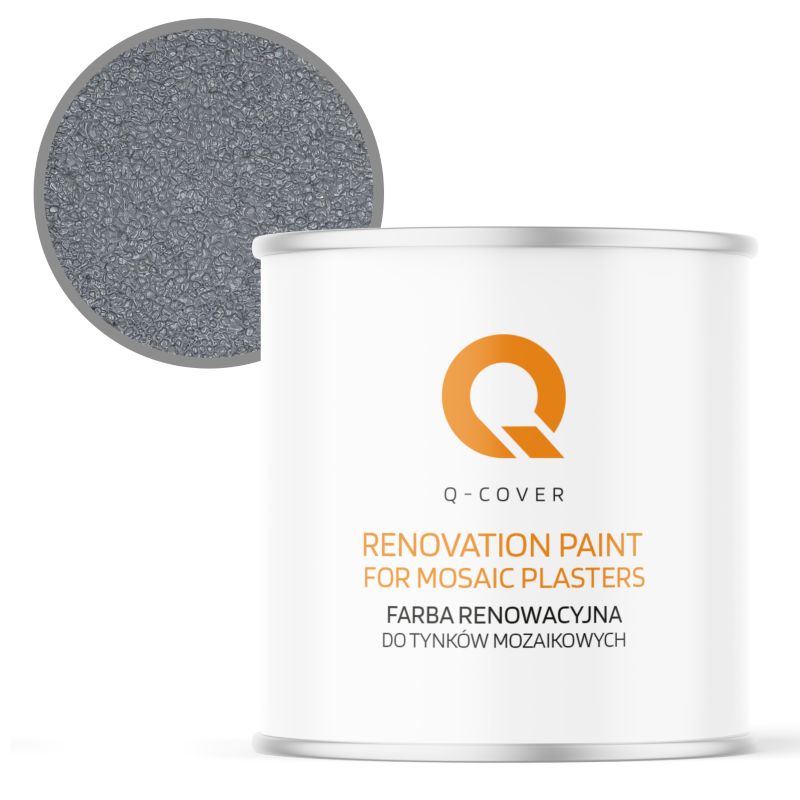 Farba Renowacyjna dla Tynku Mozaikowego Q-Cover Szaro-Błękitny RAL7001 2.5L
