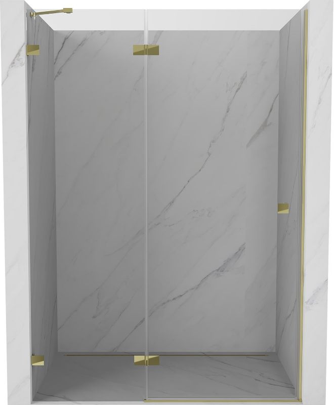 Drzwi prysznicowe uchylne Mexen Lunar złote 140 cm 1 szt.