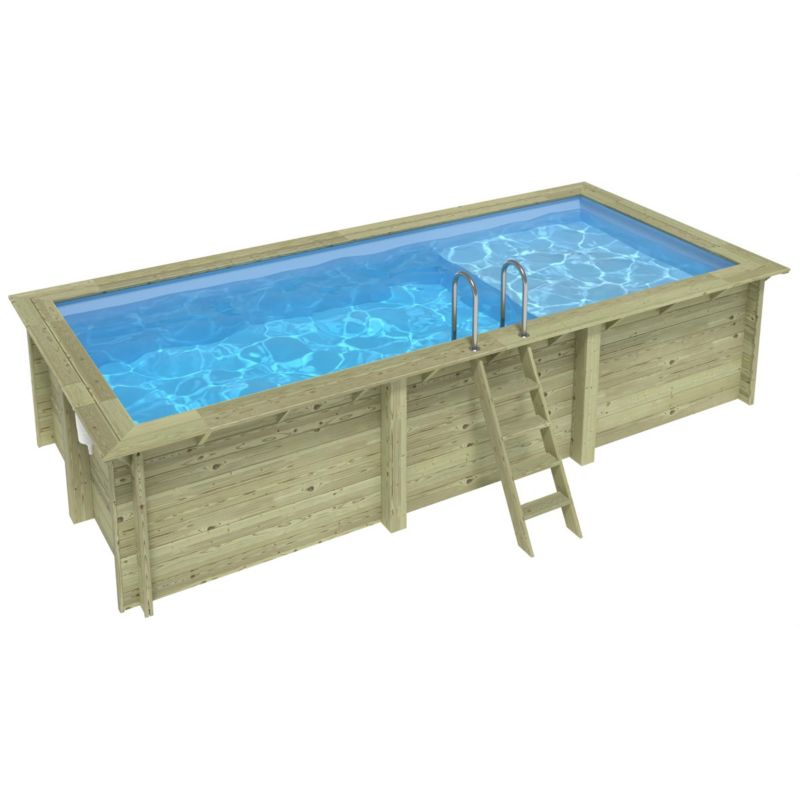 Basen AQUA ALTANKA 6.1 x 2.85 - H.1.31 m z plażą, jasnoniebieski, z metalami przykręcanymi do betonu, BAS7307OSPL+PLA307, 1szt.