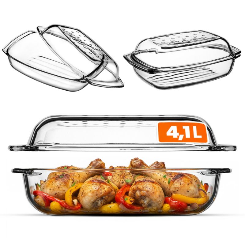 Naczynie Żaroodporne KADAX Z Pokrywą 4,1L Duże 1szt.