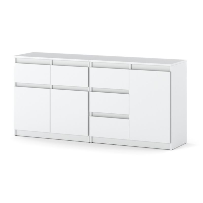 Komoda Hurtownia-Mebli Szuflady 5 Agnolia Mini 160cm Biały Mat Biały Mat 160x35x75 cm 1szt.