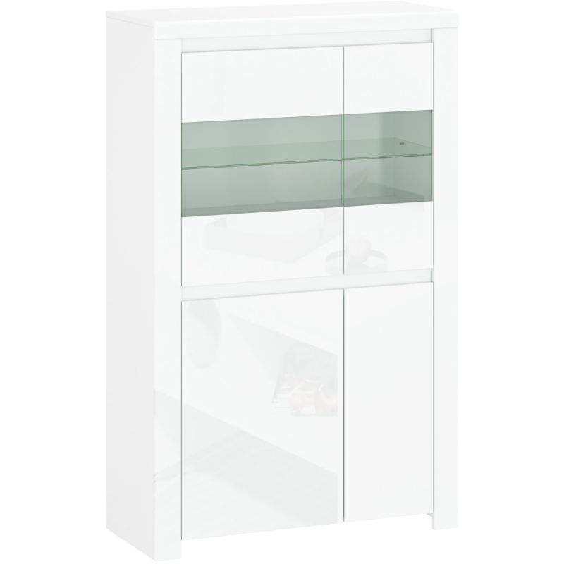 Witryna do salonu FLARE Mebel Elite Dwudrzwiowa 98 cm Biały połysk 1 szt