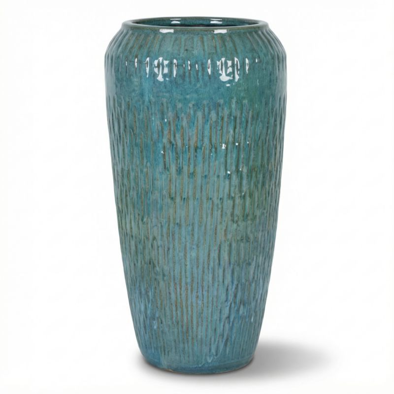 Doniczka ceramiczna Provencelia POMPADOUR szkliwiona mrozoodporna 30 x 57 cm Stalowy błękit 1szt