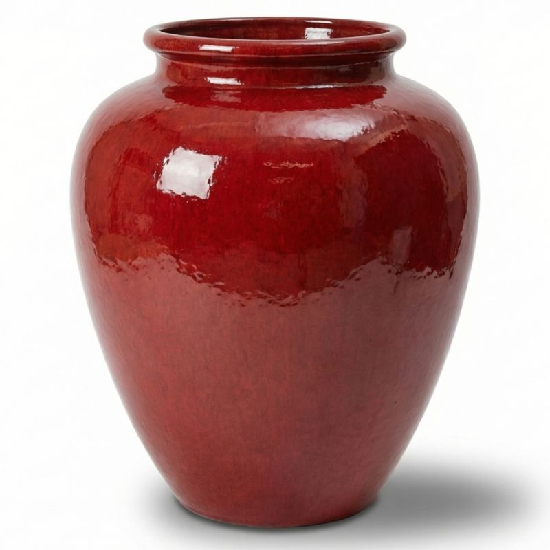 Doniczka ceramiczna Provencelia DIONYSOS szkliwiona mrozoodporna 50 x 65 cm Tropikalna czerwień 1szt