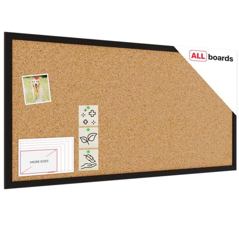 Tablica korkowa ALLboards 80x40 cm rama drewniana czarna 1 szt.